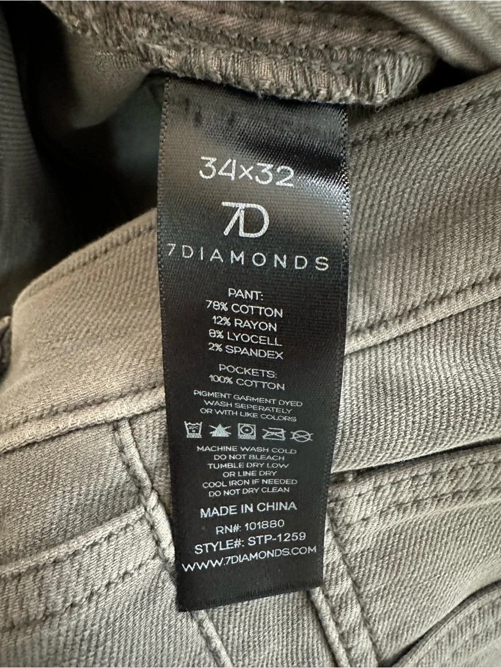 7 Diamonds Generation Men's Slim Straight Jeans in Charcoal Gray 34x32